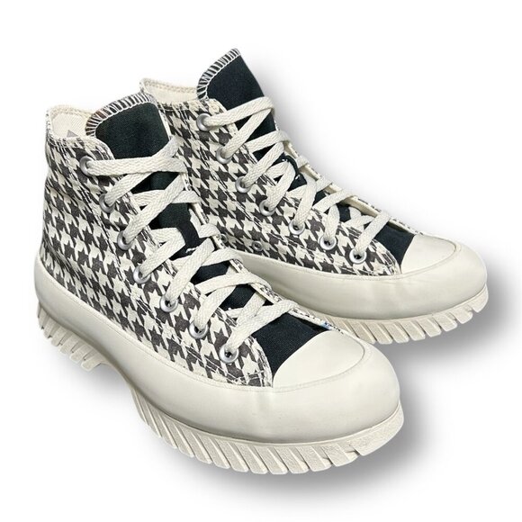 Converse Chuck Taylor All Star Lugged A05053C Hi Top Houndstooth Mens 6 Womens 8 - Picture 1 of 12